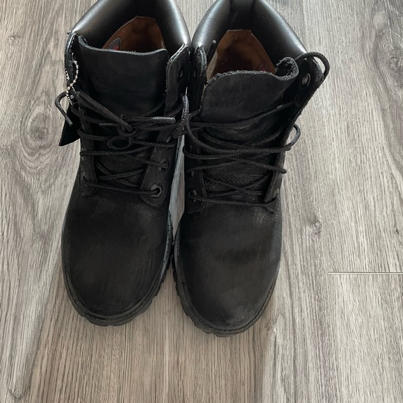 Timberland boots black suede 3.5y - Picture 6 of 7